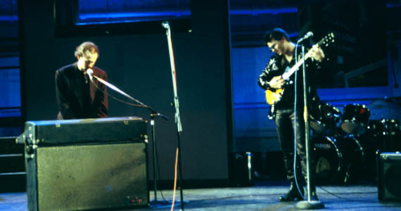 Presley (Jeff Talbot) and Crotch (Kevin Henderson) jamming on The Tower of Blackpool.