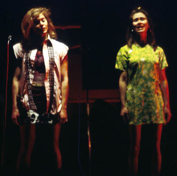 Two of the Reapers (Amy Malloy and Susan Stevens) rapping out Robert Johnson.