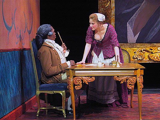 Brigida uses her substantial wiles to convince Filippo to allow her to go to the country by land, and not by sea.