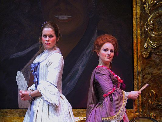 Giacinta and Vittoria share vicious slanders about each other with the audience.